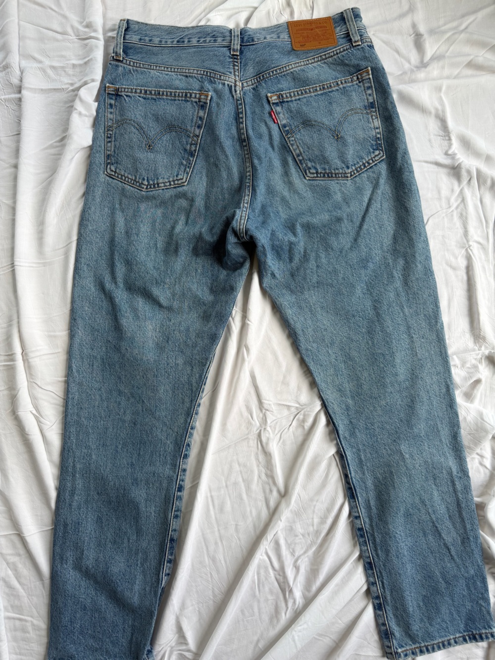 Levi’s Premium 501 Original Cropped Jeans W28 L28 Button Fly “Jokes on You”wash - Picture 7 of 13